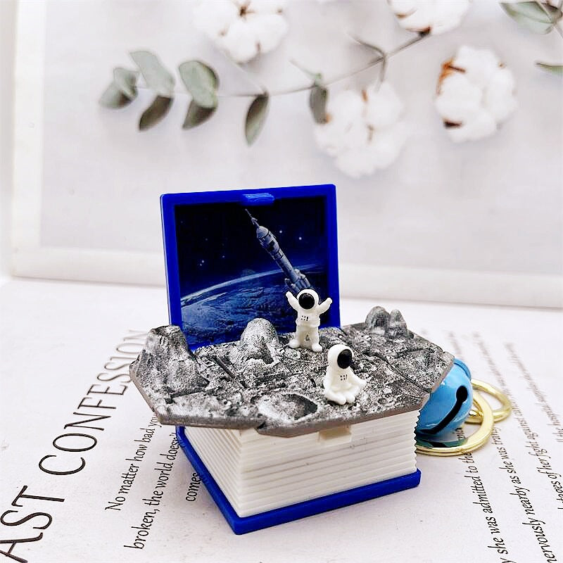 Wholesale 3D Stereo Explosive Book Magic World Magic Book Plastic Keychains